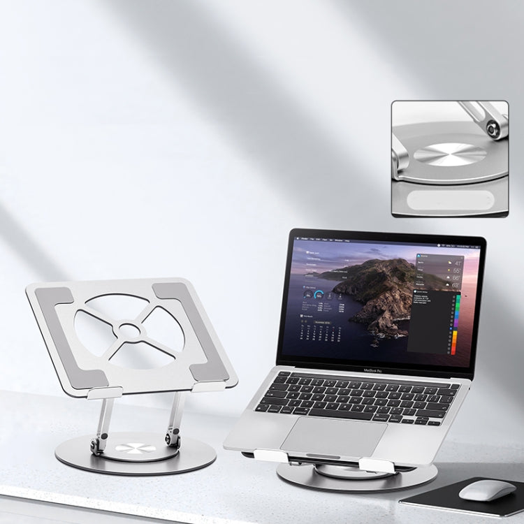 Aluminum Alloy Laptop Stand Notebook Riser with 360 Degree Rotating Base,