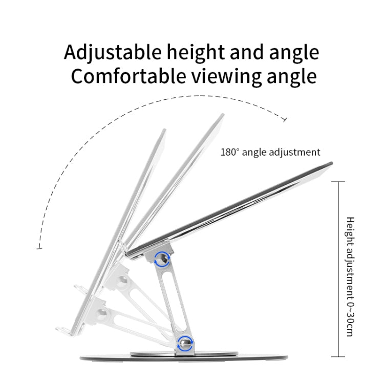 Aluminum Alloy Laptop Stand Notebook Riser with 360 Degree Rotating Base,