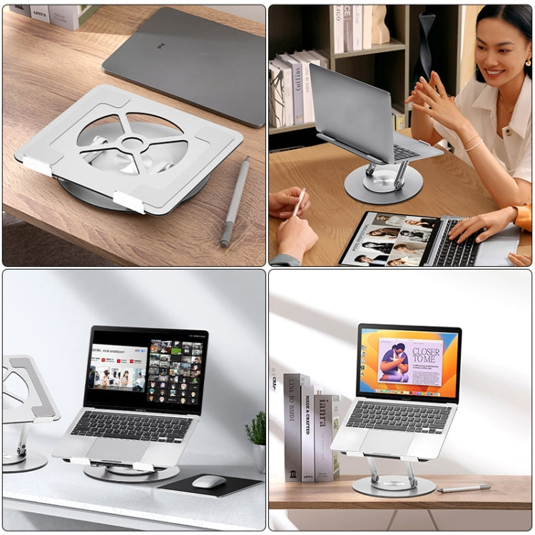 Aluminum Alloy Laptop Stand Notebook Riser with 360 Degree Rotating Base, My Store