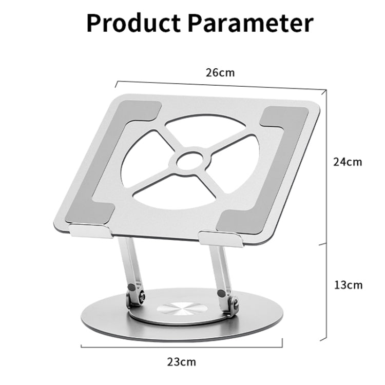 Aluminum Alloy Laptop Stand Notebook Riser with 360 Degree Rotating Base, My Store