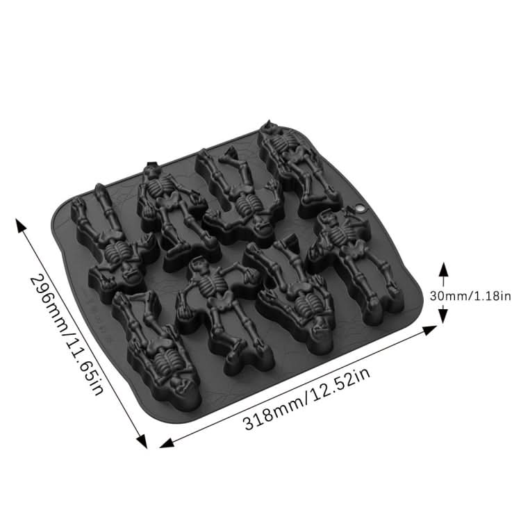 8 Grids Skull Cake Mold Halloween Silicone Mold-Reluova