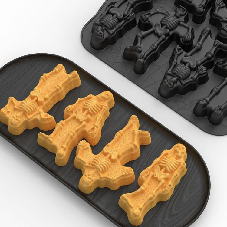 8 Grids Skull Cake Mold Halloween Silicone Mold-Reluova