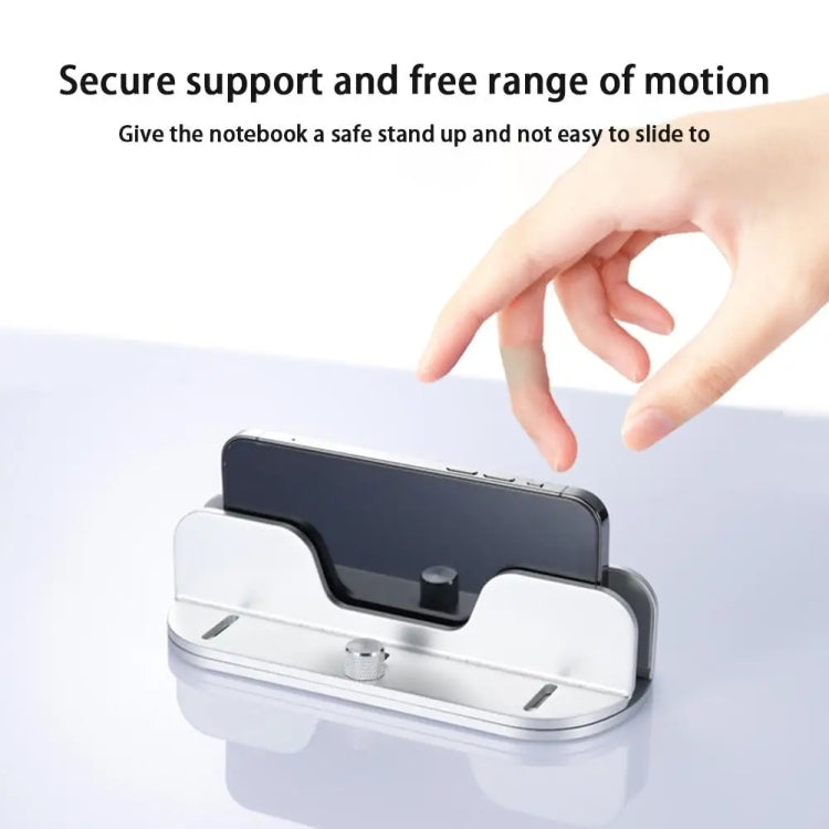 Single Slot Laptop Vertical Storage Stand Aluminum Alloy Adjustable Mobile Phone Tablet Desktop Holder My Store