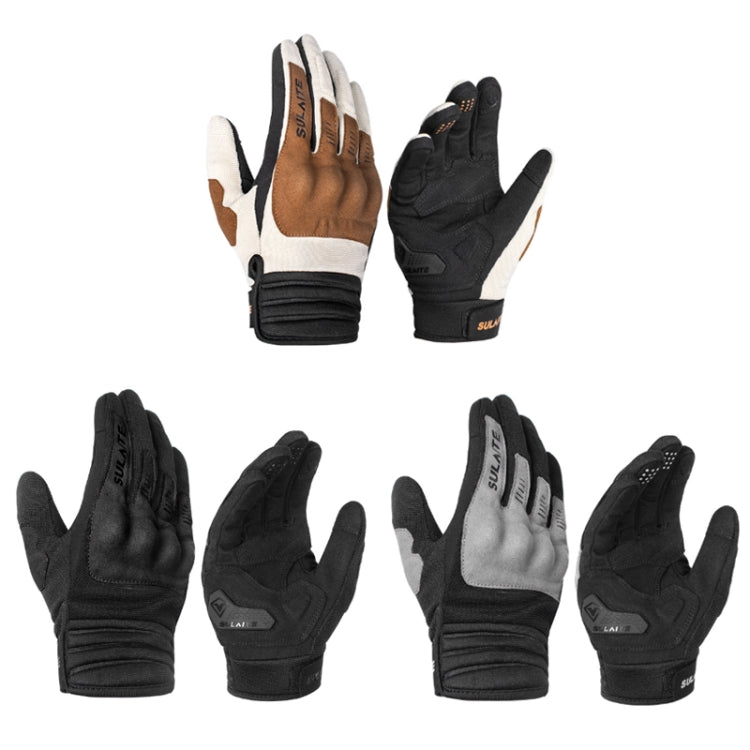 SULAITE Motorcycle Riding Breathable Conductive Touch Screen Full Finger Gloves