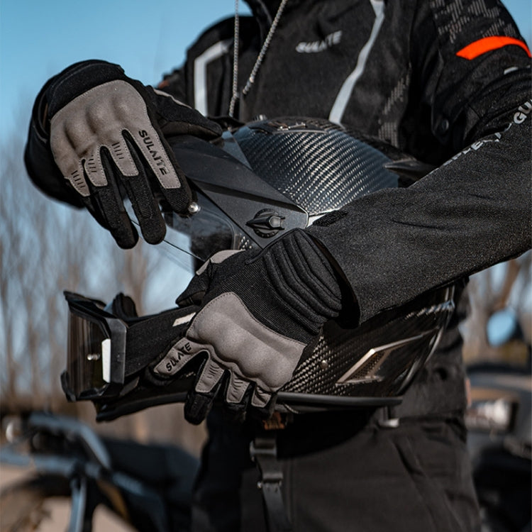 SULAITE Motorcycle Riding Breathable Conductive Touch Screen Full Finger Gloves Reluova