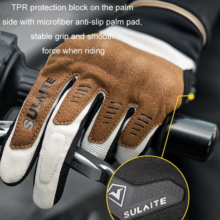 SULAITE Motorcycle Riding Breathable Conductive Touch Screen Full Finger Gloves Reluova