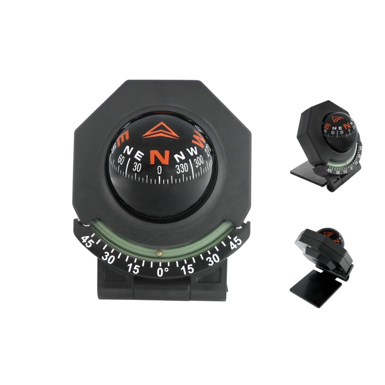 2 In 1 Car Compass With Slope Gauge Foldable High Precision Guide Ball