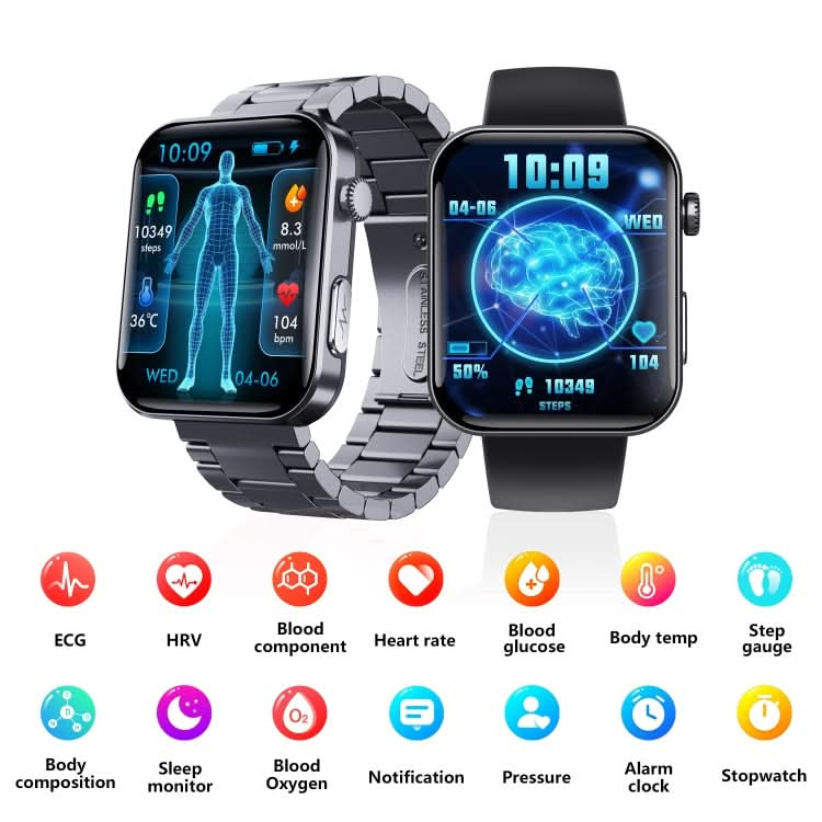 F300  2.1-Inch Screen Smart Watch Supports Bluetooth Calls/ECG/Blood Composition Analysis/50+ Sports Modes