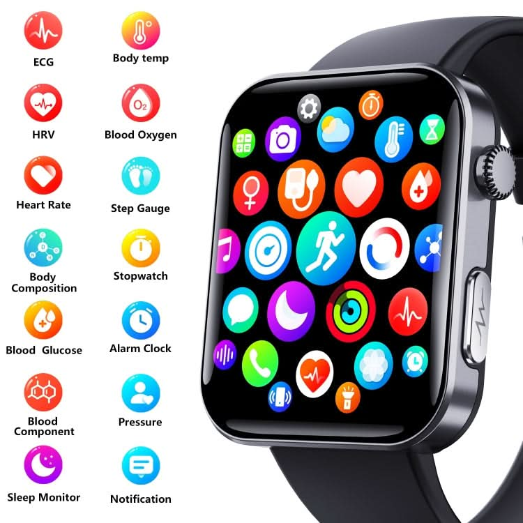 F300  2.1-Inch Screen Smart Watch Supports Bluetooth Calls/ECG/Blood Composition Analysis/50+ Sports Modes