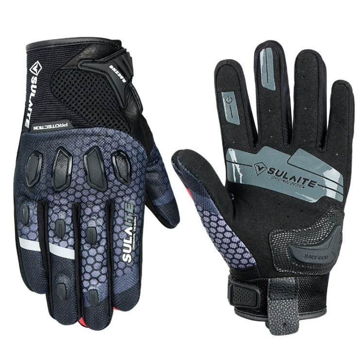 SULAITE Motorcycle Anti-fall Touch Screen Breathable Mesh Cycling Gloves Reluova