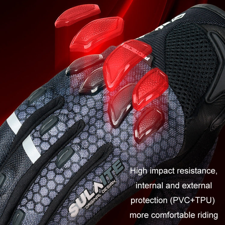 SULAITE Motorcycle Anti-fall Touch Screen Breathable Mesh Cycling Gloves Reluova