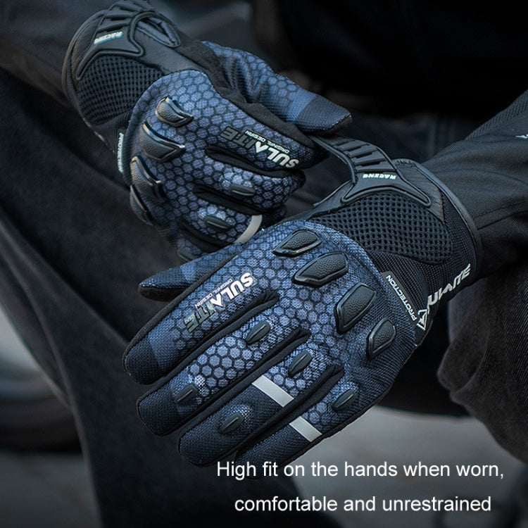 SULAITE Motorcycle Anti-fall Touch Screen Breathable Mesh Cycling Gloves Reluova