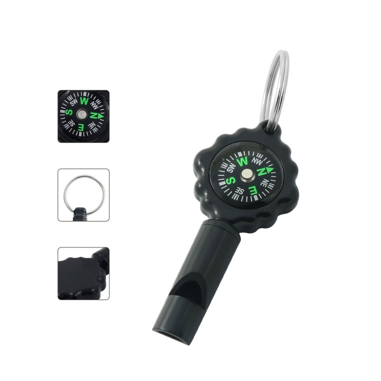 2 In 1 Whistle Compass Outdoor Survival Whistle Plastic Compass With Mountaineering Buckle