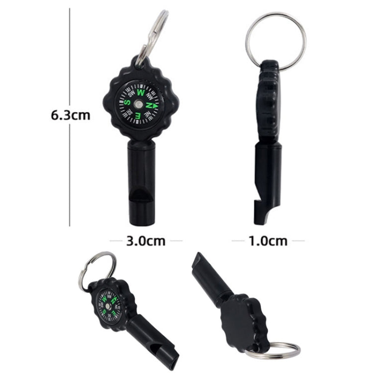 2 In 1 Whistle Compass Outdoor Survival Whistle Plastic Compass With Mountaineering Buckle-Reluova