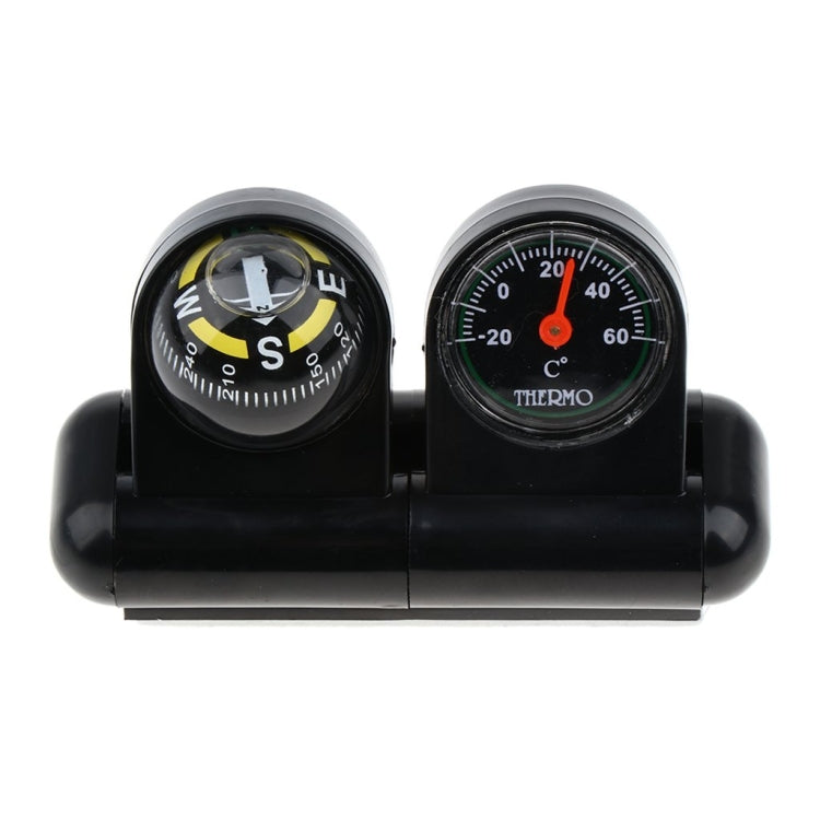 2 In 1 Car Guide Ball Thermometer Adjustable Angle Compass