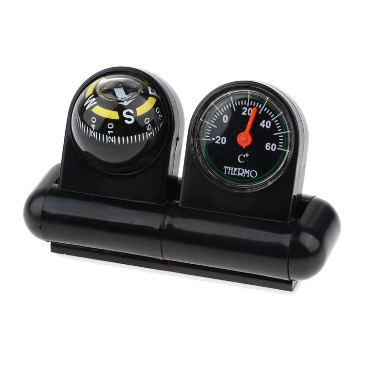 2 In 1 Car Guide Ball Thermometer Adjustable Angle Compass