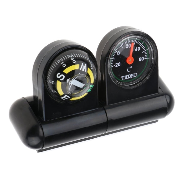 2 In 1 Car Guide Ball Thermometer Adjustable Angle Compass