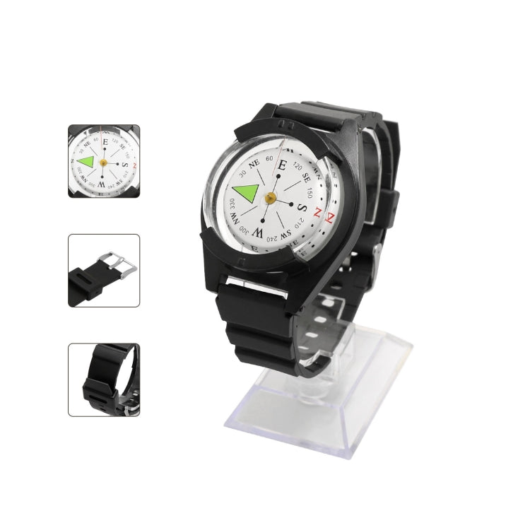 Silicone Strap Waterproof Portable Outdoor Wristwatch Style Compass