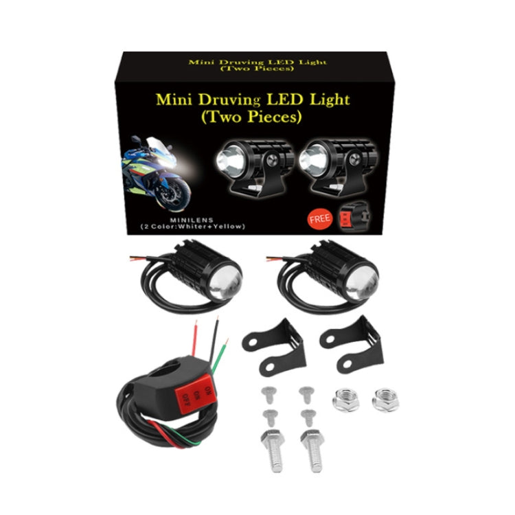 1pair 12V-85V Motorcycle Headlights Dual-color Automotive LED Working Headlights-Reluova