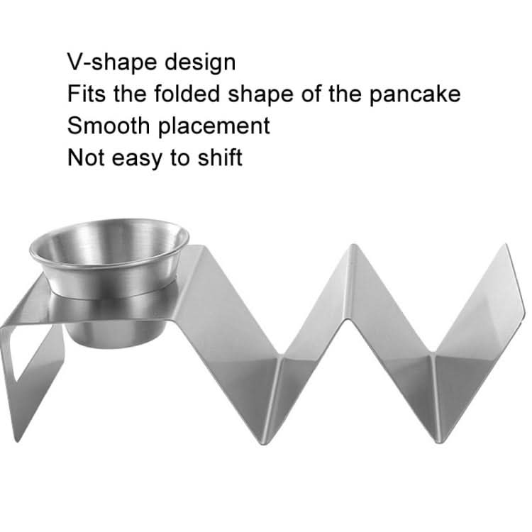 Stainless Steel Taco Pancake Rack Tower W-Shaped Pancake Rack With Cup Reluova