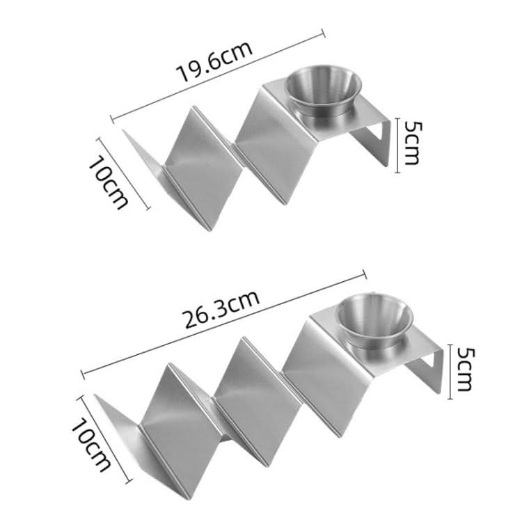 Stainless Steel Taco Pancake Rack Tower W-Shaped Pancake Rack With Cup Reluova