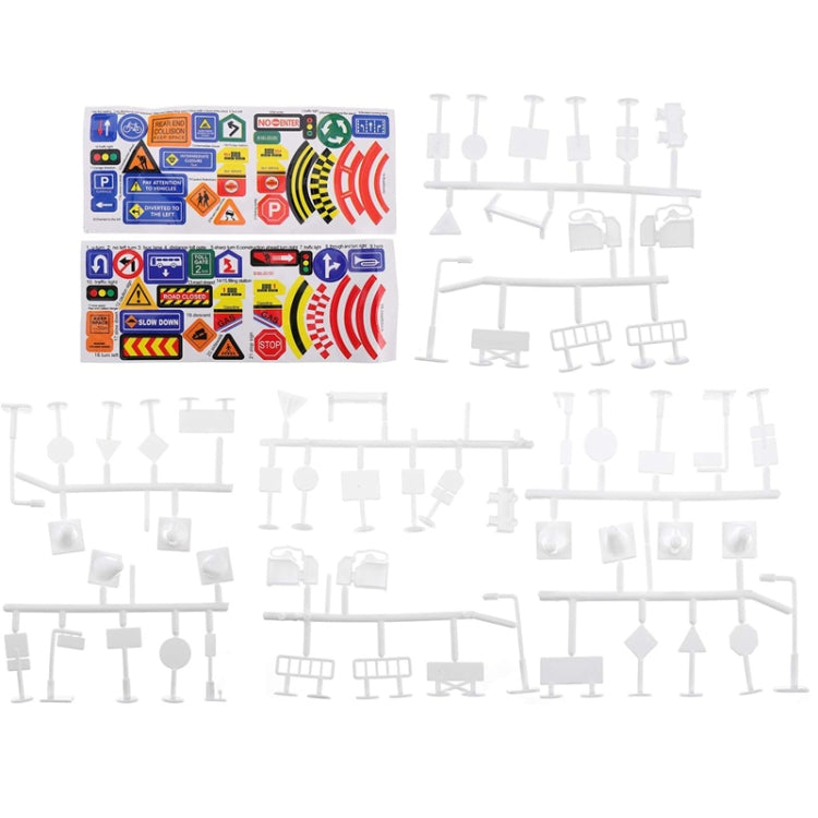56pcs /Set Kids Traffic Signs Model Toy Mini Traffic Lights Road Signs Reluova
