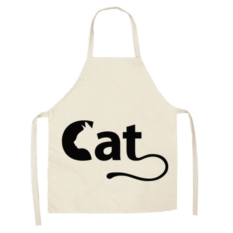 Cartoon Cats Couple Linen Sleeveless Apron Kitchen Furniture Cleaning Coverall, Series 1 Reluova