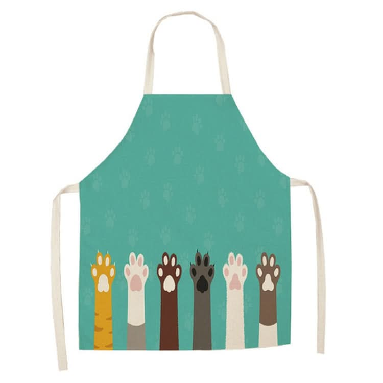 Cartoon Cats Couple Linen Sleeveless Apron Kitchen Furniture Cleaning Coverall, Series 1 Reluova