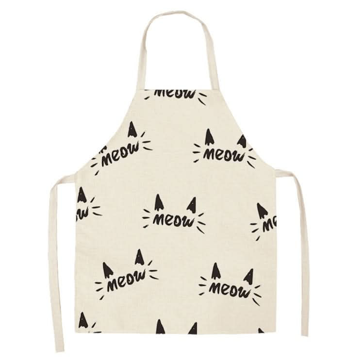 Cartoon Cats Couple Linen Sleeveless Apron Kitchen Furniture Cleaning Coverall, Series 1 Reluova