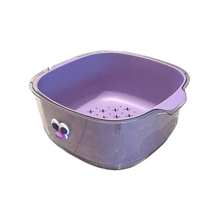 Household Dual Layer Thickened Cartoon Draining Basket Multifunctional Kitchen Dishwashing Hamper Reluova