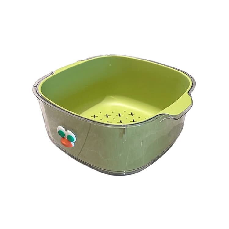 Household Dual Layer Thickened Cartoon Draining Basket Multifunctional Kitchen Dishwashing Hamper Reluova