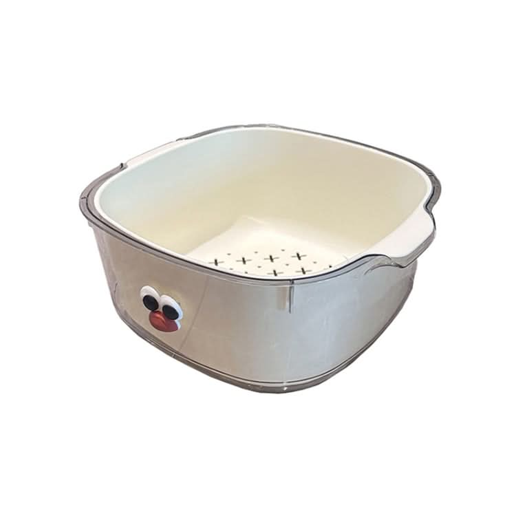 Household Dual Layer Thickened Cartoon Draining Basket Multifunctional Kitchen Dishwashing Hamper Reluova