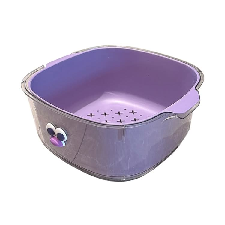 Household Dual Layer Thickened Cartoon Draining Basket Multifunctional Kitchen Dishwashing Hamper Reluova