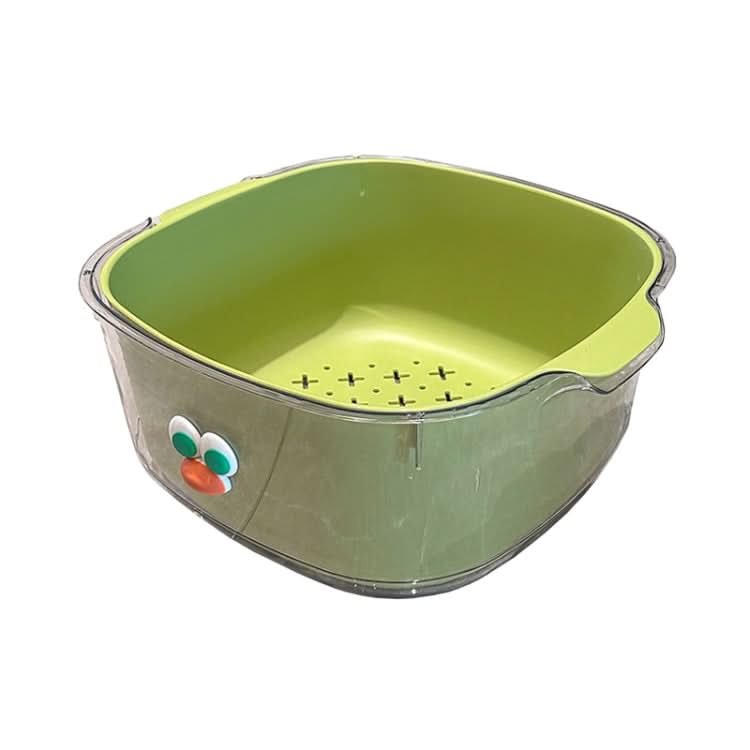 Household Dual Layer Thickened Cartoon Draining Basket Multifunctional Kitchen Dishwashing Hamper Reluova