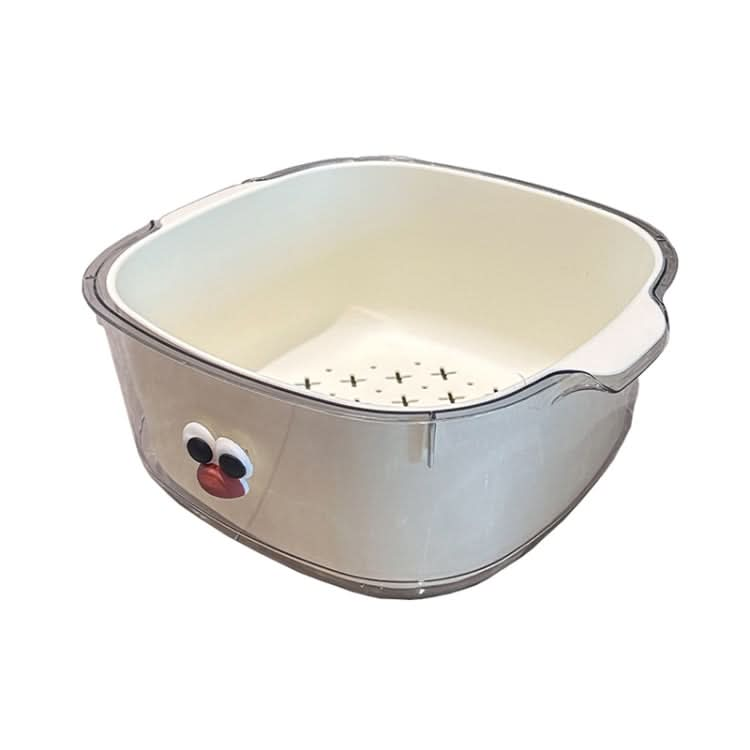 Household Dual Layer Thickened Cartoon Draining Basket Multifunctional Kitchen Dishwashing Hamper Reluova