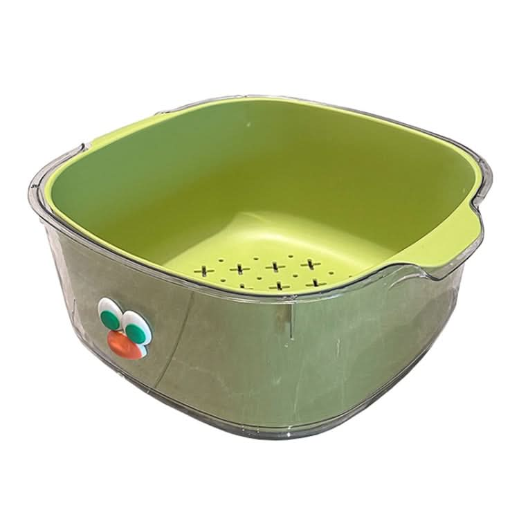 Household Dual Layer Thickened Cartoon Draining Basket Multifunctional Kitchen Dishwashing Hamper Reluova