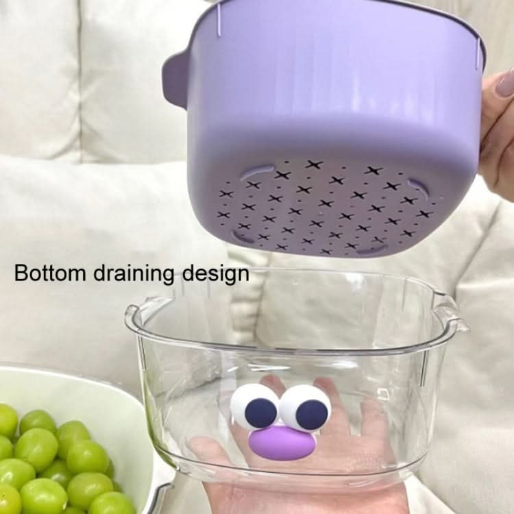 Household Dual Layer Thickened Cartoon Draining Basket Multifunctional Kitchen Dishwashing Hamper Reluova