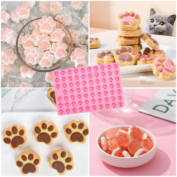 69-Cavity Mini Cat Dog Paw Silicone Mold For DIY Fondant Cake Chocolate Candy Cookie Treat-Reluova