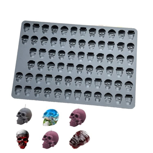 70-Cavity Mini Skull Silicone Molds For Making Pet Treats, Fondant, Cake, Chocolate, Candy, and Cookies-Reluova