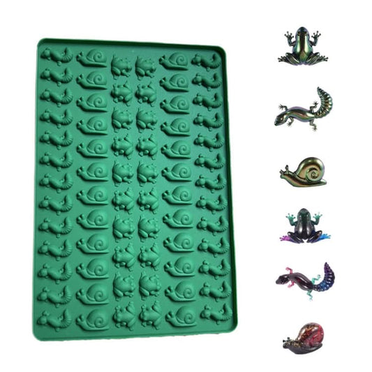 70-Cavity Mini Frog Snail Gecko Silicone Molds For Making Pet Treats, Fondant, Cake, Chocolate, Candy, and Cookies-Reluova