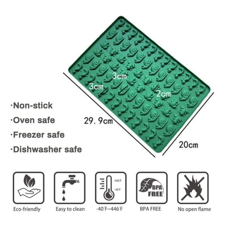 70-Cavity Mini Frog Snail Gecko Silicone Molds For Making Pet Treats, Fondant, Cake, Chocolate, Candy, and Cookies-Reluova