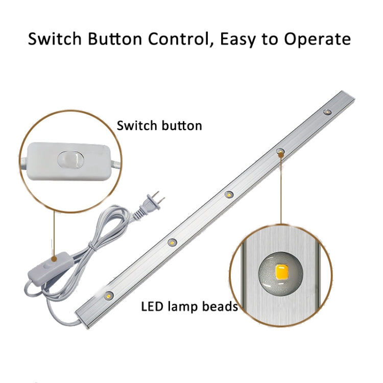 220V CN Plug Wardrobe Cabinet Lamp LED Light Bar With Button Switch-Reluova