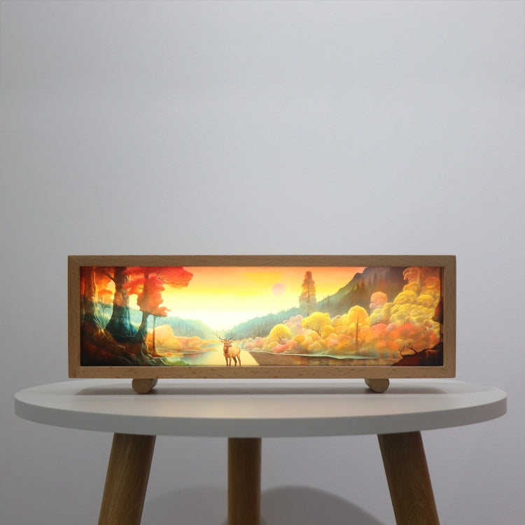 Touch Control Wooden Acrylic Atmosphere Lightbox Decoration Painting Night Light My Store