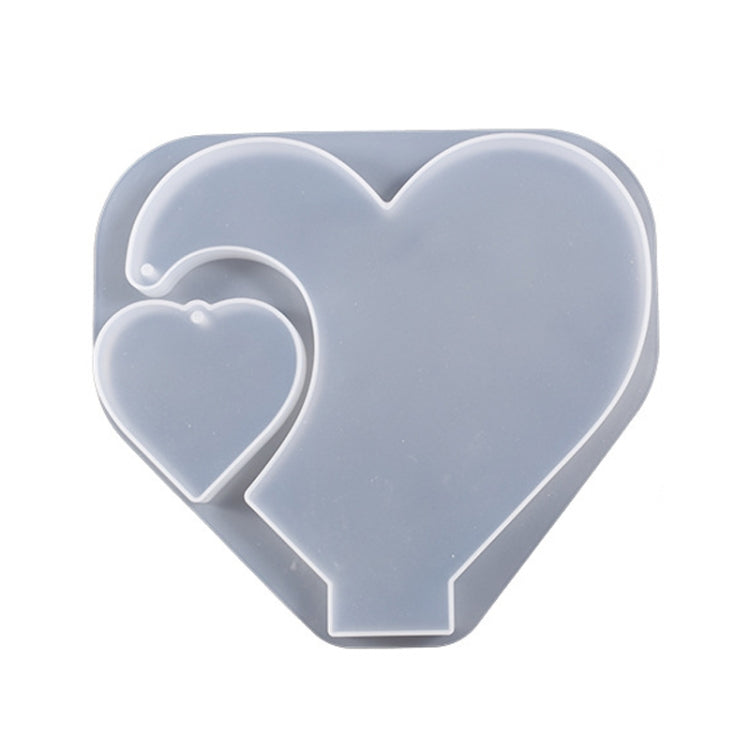 DIY Glue Double Heart-Shaped Hanging Photo Frame Display Stand Silicone Mold