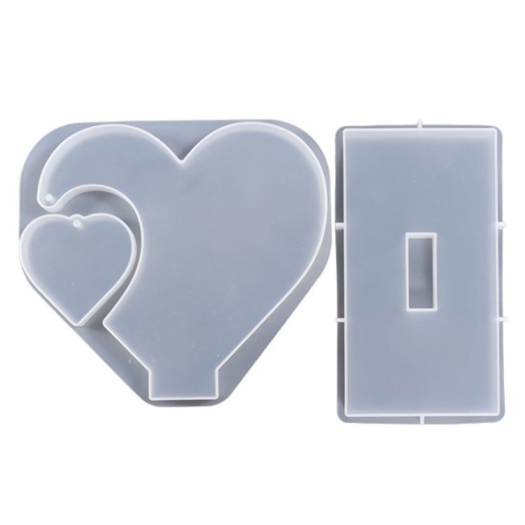 DIY Glue Double Heart-Shaped Hanging Photo Frame Display Stand Silicone Mold My Store