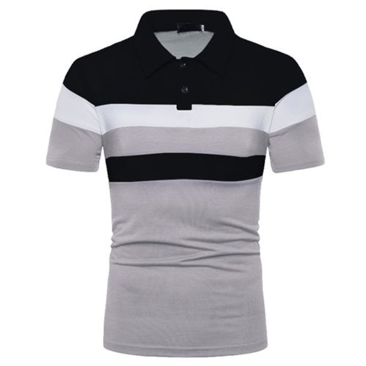 Summer Men Short Sleeve Colorblocking T-Shirt Casual Men Lapel Polo Shirt My Store