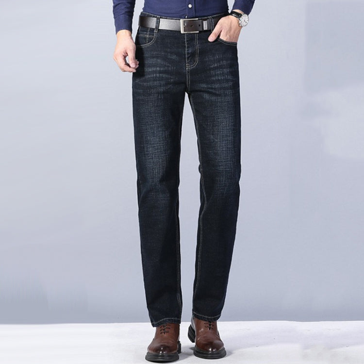 Men Business Casual Workwear Jeans Stretch Loose Straight Leg Jeans My Store