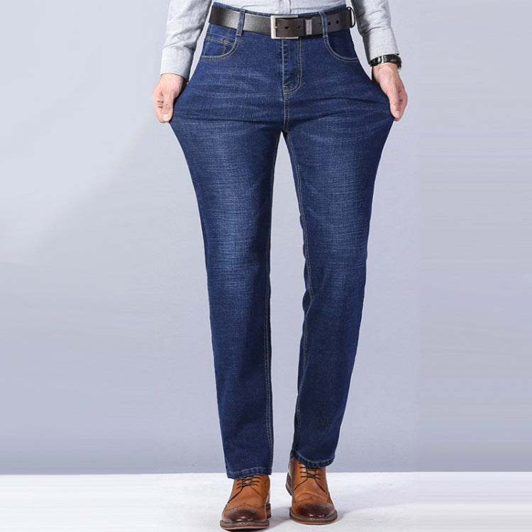 Men Business Casual Workwear Jeans Stretch Loose Straight Leg Jeans My Store