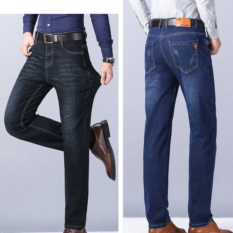 Men Business Casual Workwear Jeans Stretch Loose Straight Leg Jeans My Store