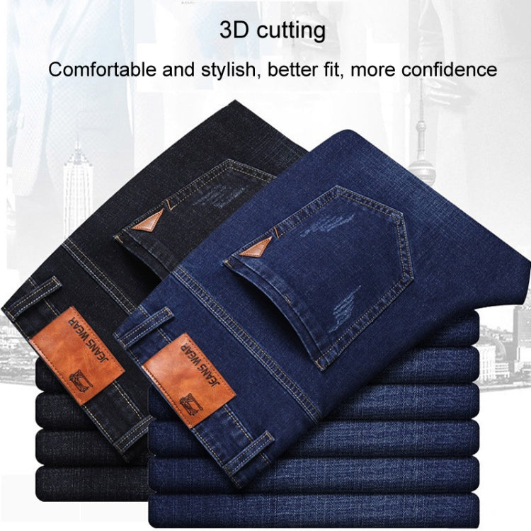 Men Business Casual Workwear Jeans Stretch Loose Straight Leg Jeans My Store